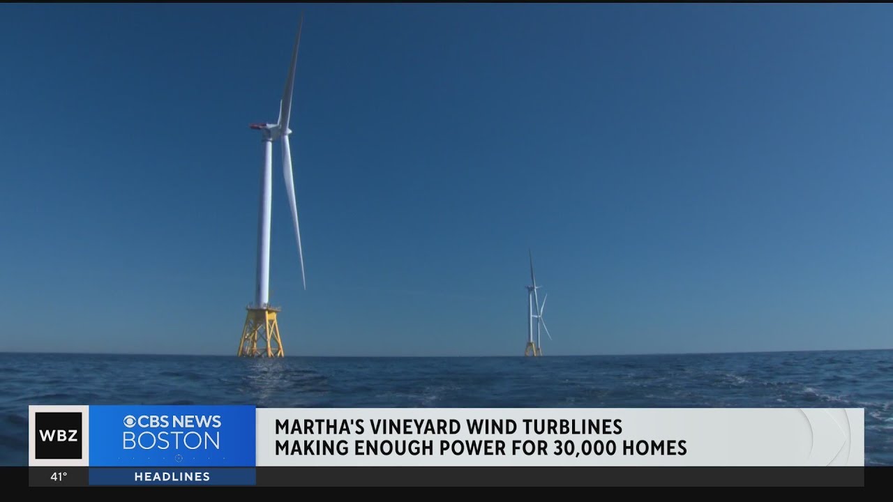 5 Martha's Vineyard wind turbines providing enough power for 30,0000 Massachusetts homes