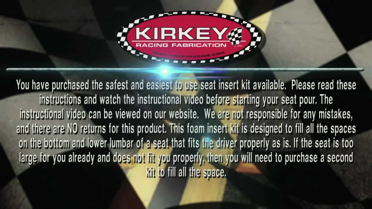 KIRKEY'S -  Molded Foam Seat Insert Kit