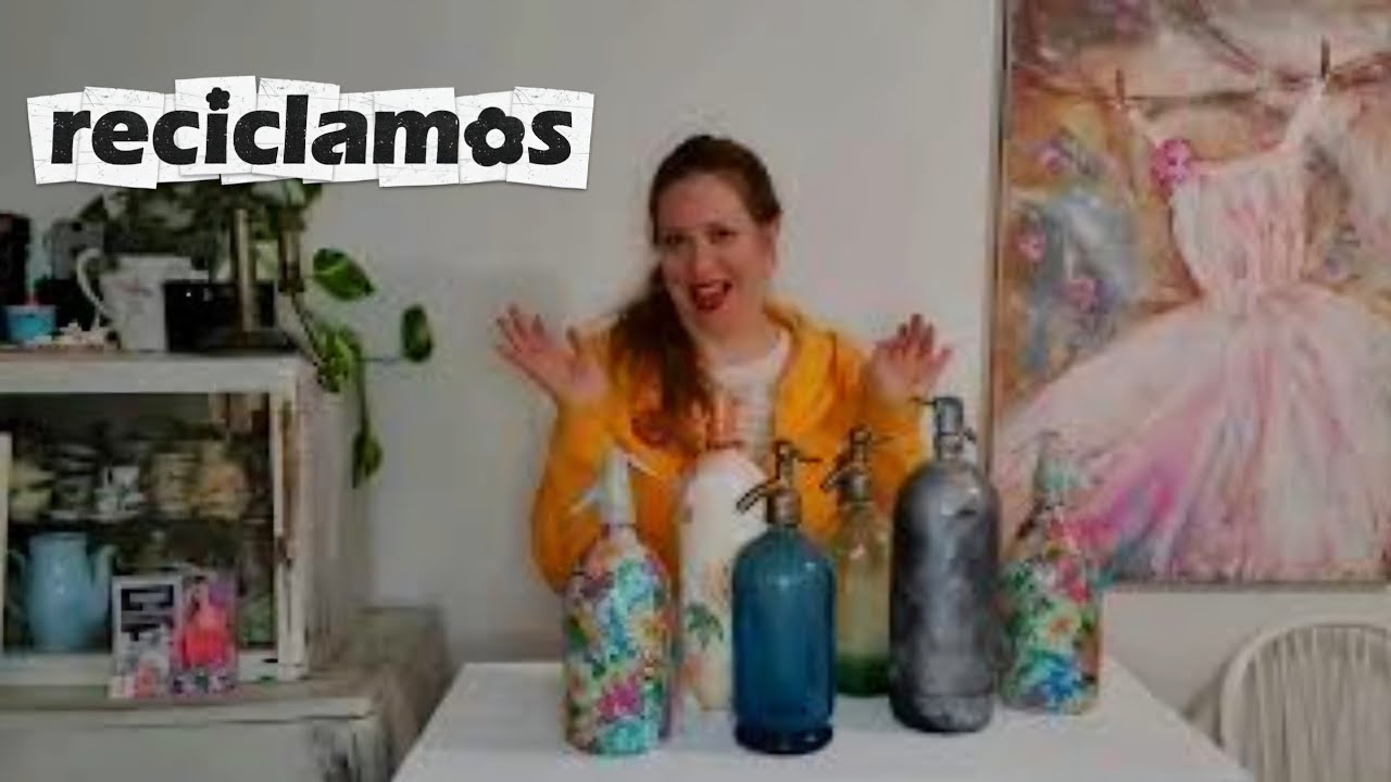 Reciclamos sifones pl&aacute;sticos. Imitaci&oacute;n metal y Decoupage decorativo ♡ Marina Capano
