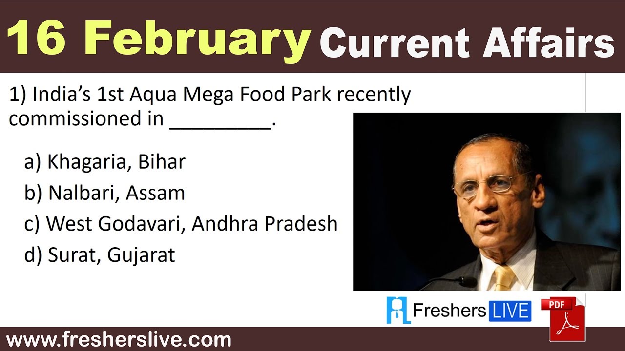 16 February 2019 Current Affairs Daily Current Affairs in English Competitive Exam Questions 2019