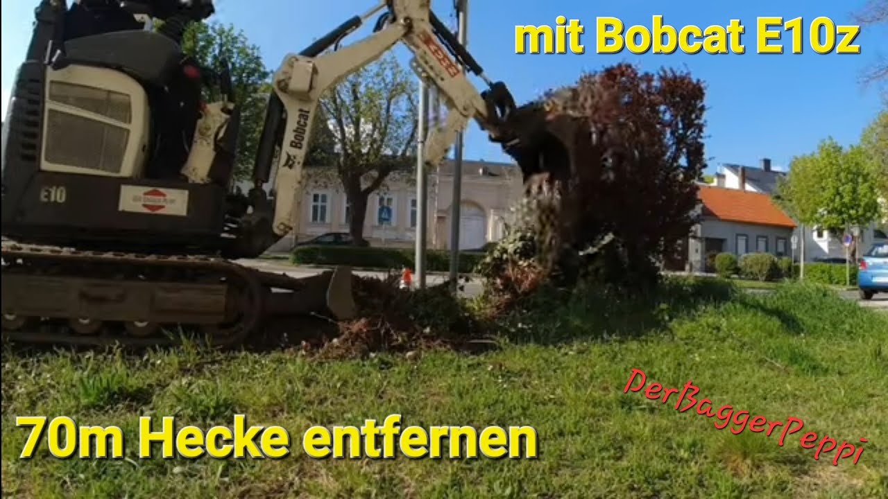 DerBaggerPeppi/ Bobcat E10/ Baggerdaumen/ 70m Hecke erneuern