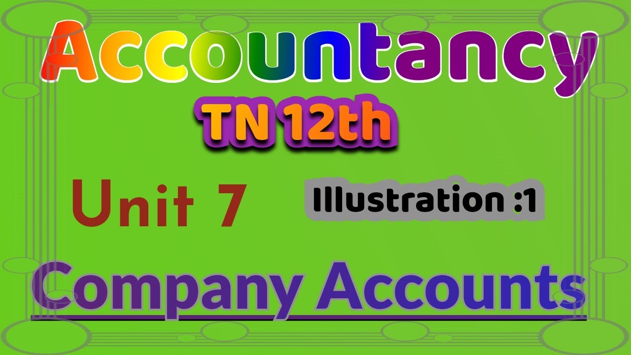 tn 12th accountancy chapter 7 || illustration 1