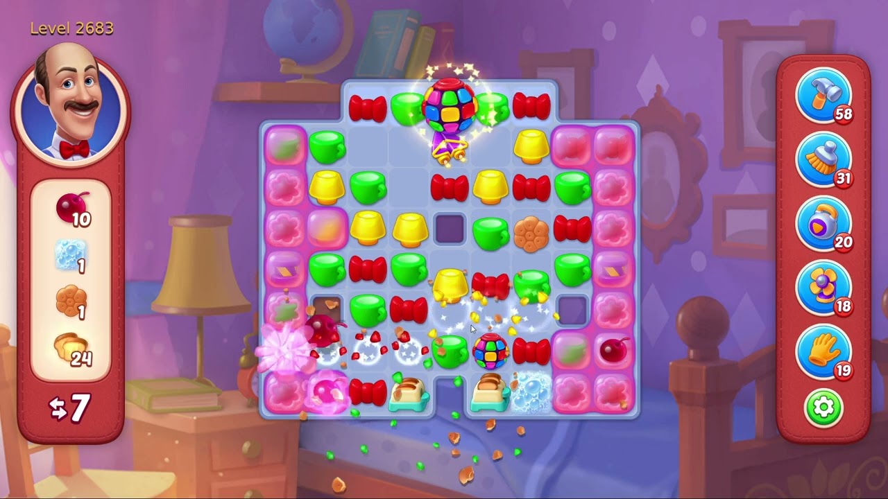 Homescapes Level 2683 - 14 Moves - No Boosters