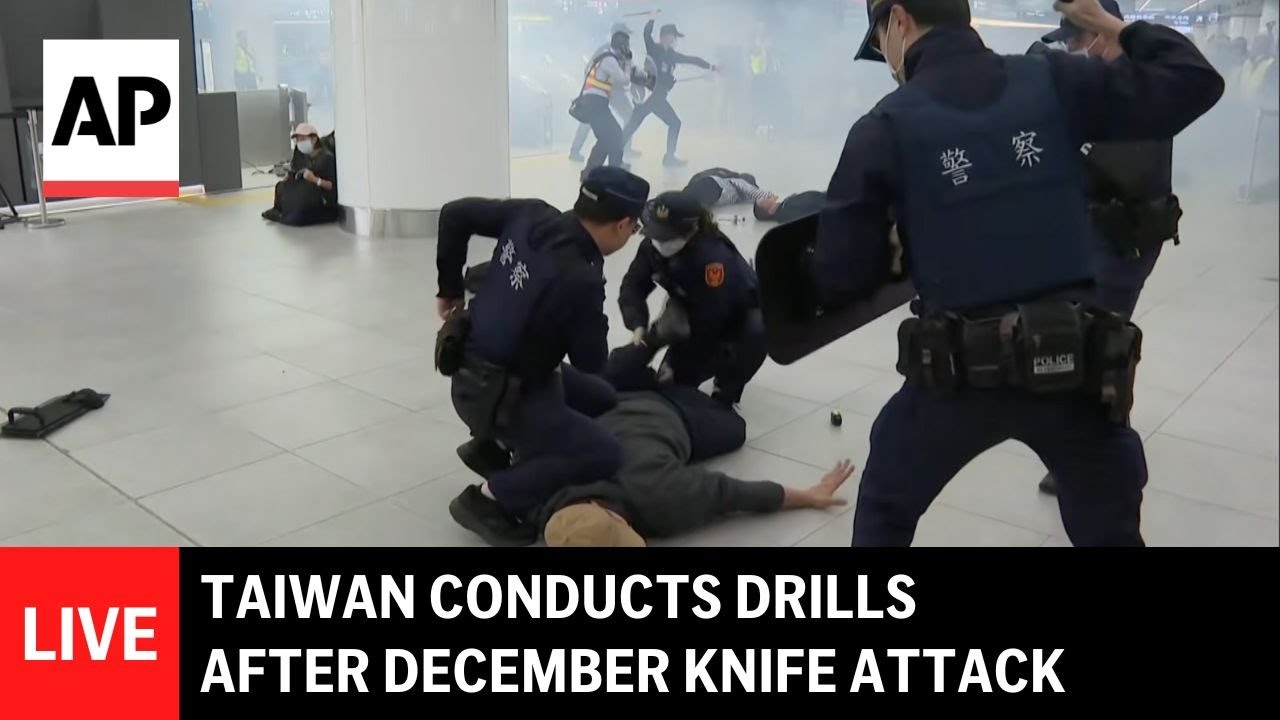 LIVE: Taiwan conducts anti-attack drills in response to December knife assault