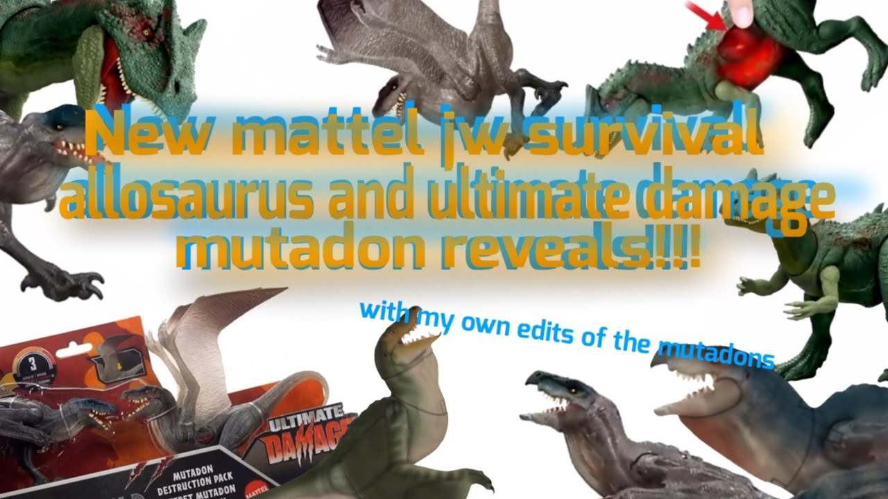 New Mattel jw survival allosaurus and ultimate damage mutadon figure reveals!!!