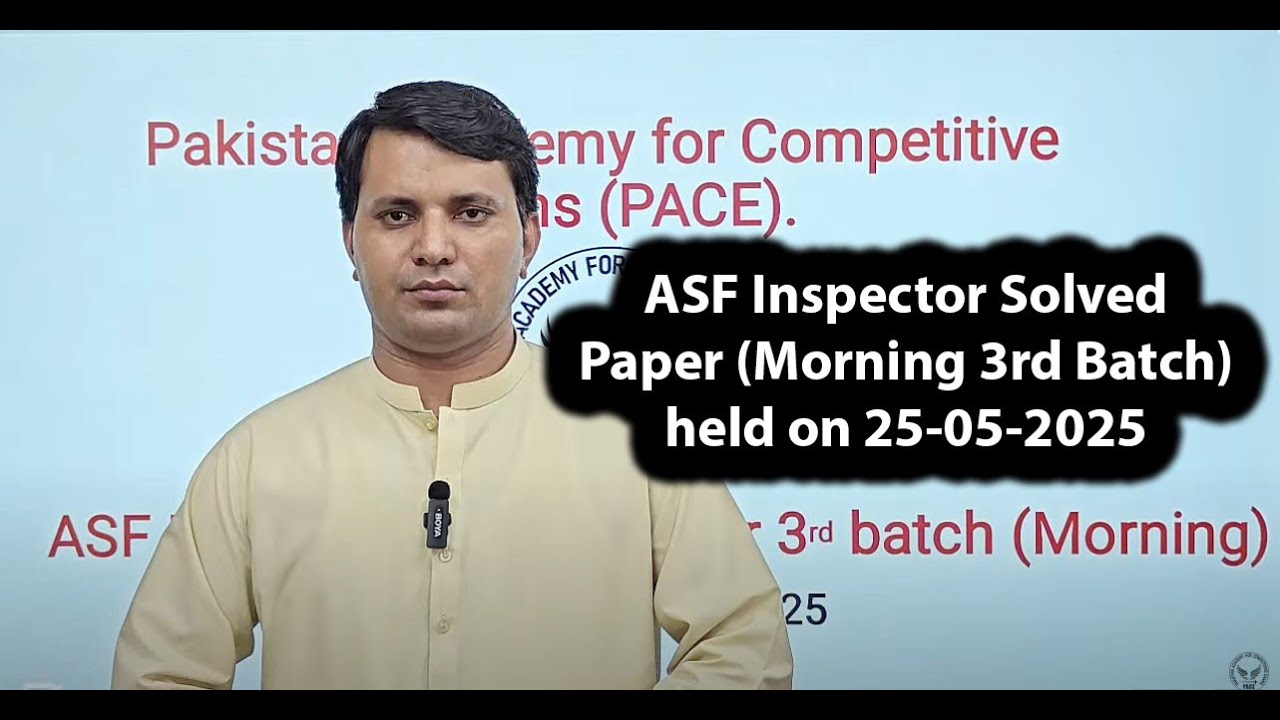ASF Inspector Morning Solved Paper  held on 25 may 2025 | Inspector ASF Paper 2025