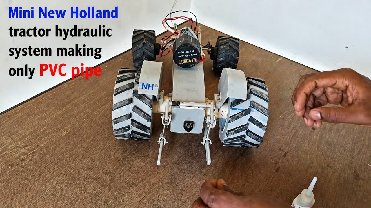 Mini Tractor🚜 Hydraulic System Modified🛠️ How to make rc tractor at home..? pvc #viral @satyamvines1
