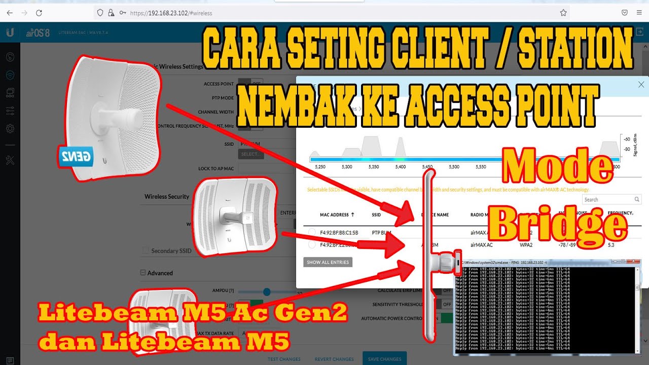 Cara Seting Litebeam M5 AC Gen & Litebeam M5 Nembak KE Access Point LiteAP M5 AC - TUTORIAL LENGKAP