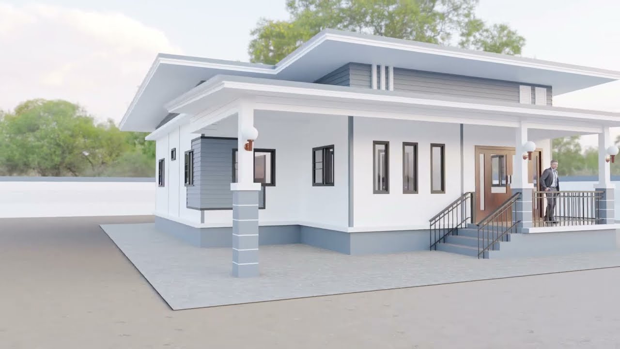 แบบบ้านสามมิติสไตล์โมเดิร์น (Modern style 3D house 360 ํ inside and outside)