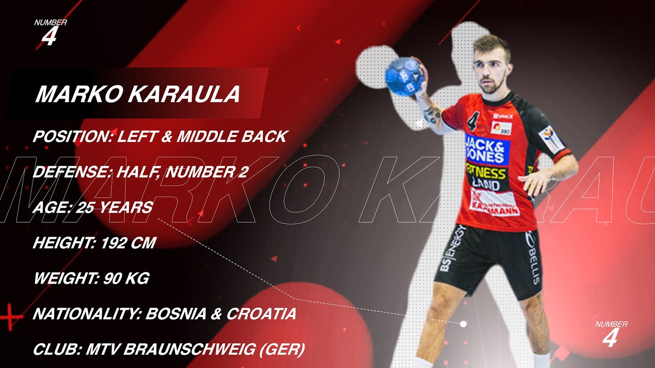 Marko Karaula - Left & Middle Back - MTV Braunschweig - Highlights - Handball - CV - 2021/22