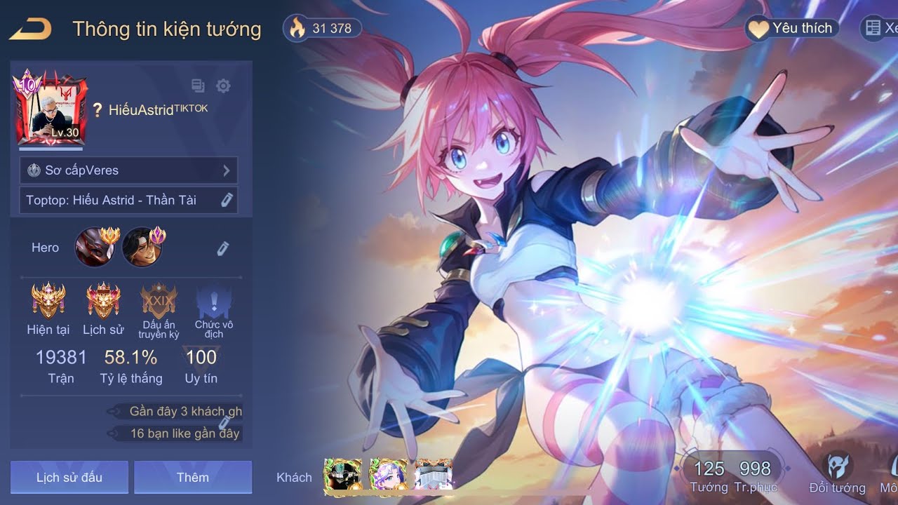 Tặng Nick liên quân Full Trang phục Top 1 Vn acc vip trắng thông tin 