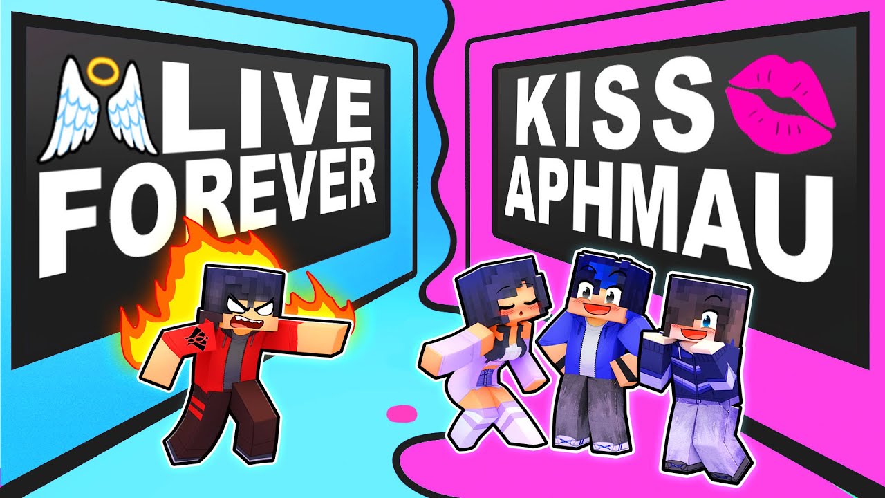 KISS APHMAU or LIVE FOREVER in Minecraft!