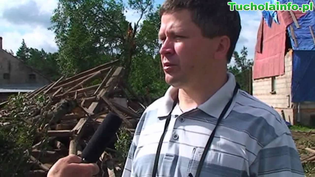 Trąba powietrzna zabrała całą g&oacute;rę domu Zdroje pow tucholski lipiec 2012
