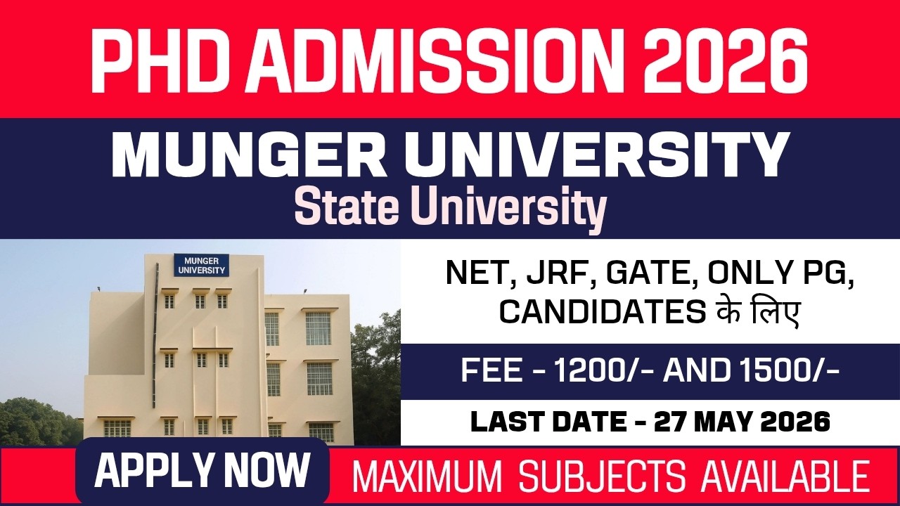 New PhD Admission 2026 | Munger University | State University | Apply Now