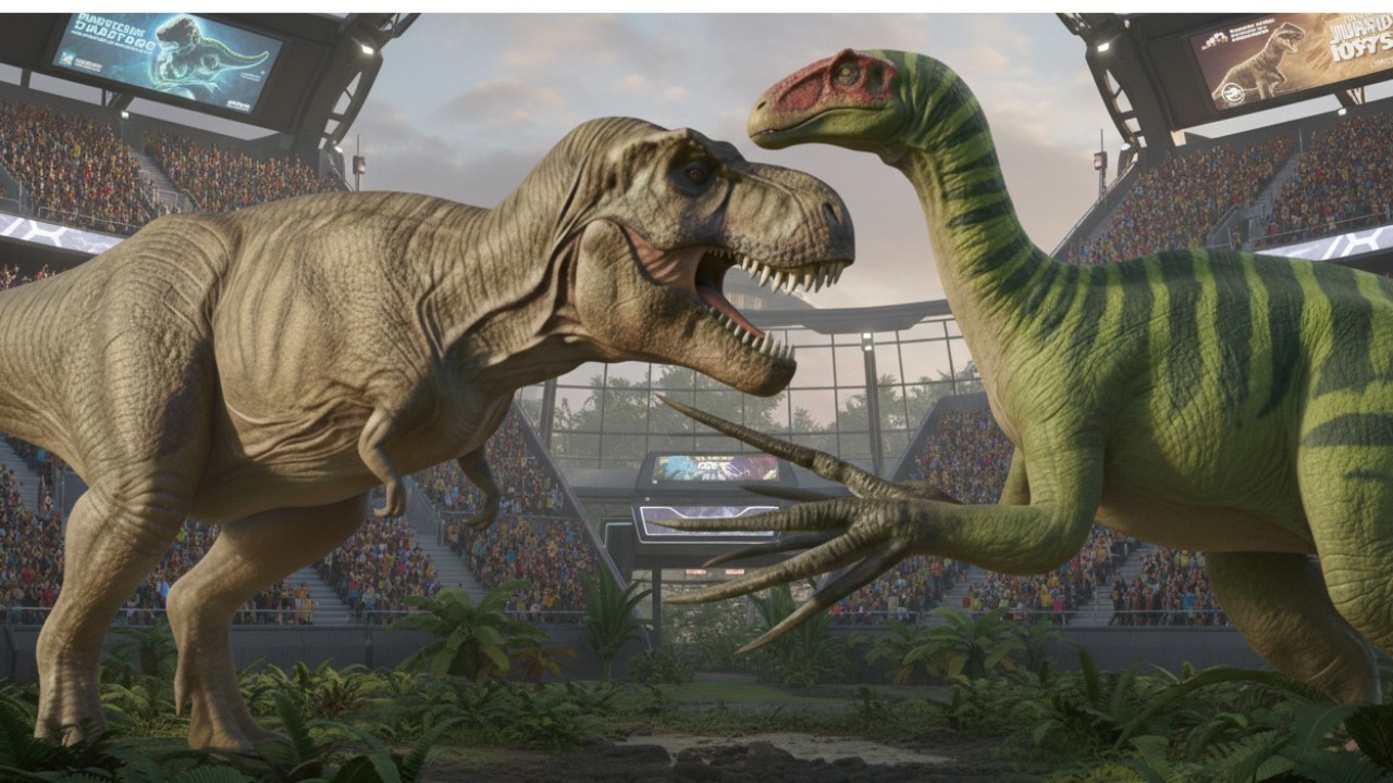 Therizinosaurus vs t rex (Tyrannosaurus Rex) | Jurassic World Evolution Franchise