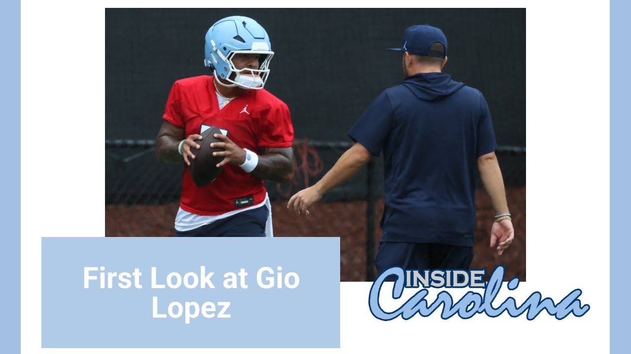 UNC Football QB Gio Lopez In Action At Training Camp | Inside Carolina Video
