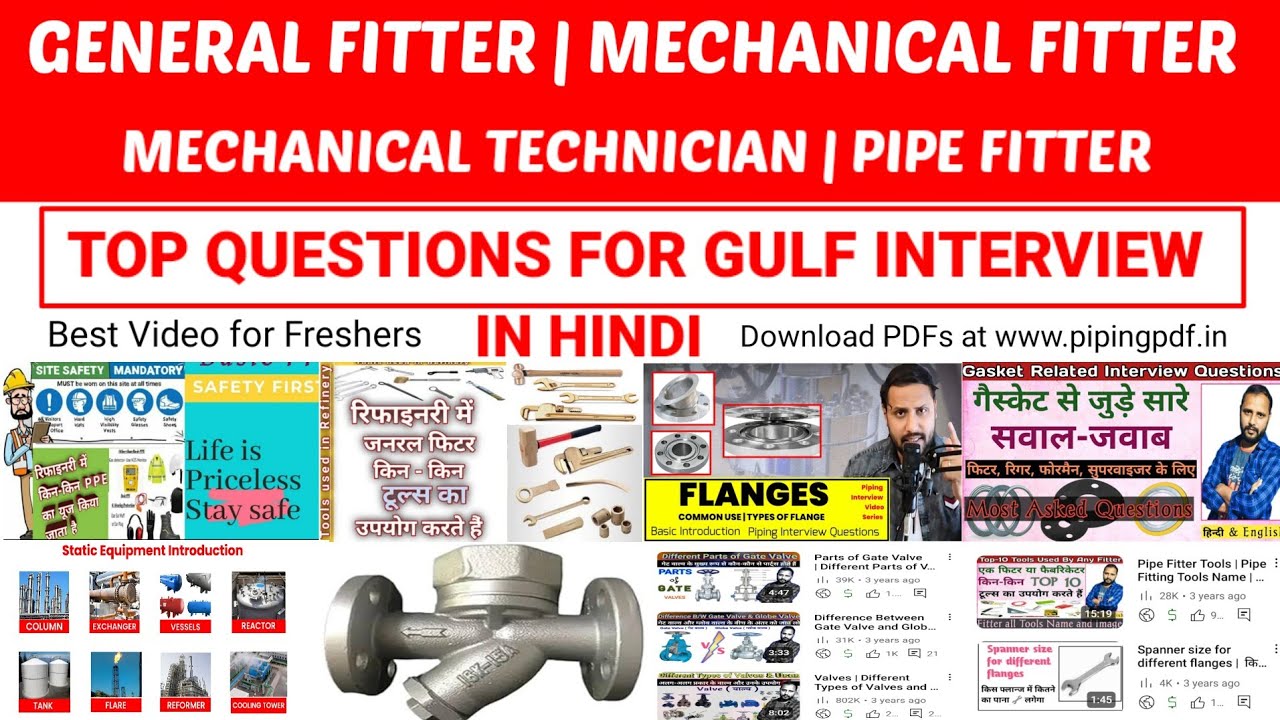 Top Gulf Interview Questions for General Fitter, Pipe Fitters, Mechanical Fitters & Technicians 2025