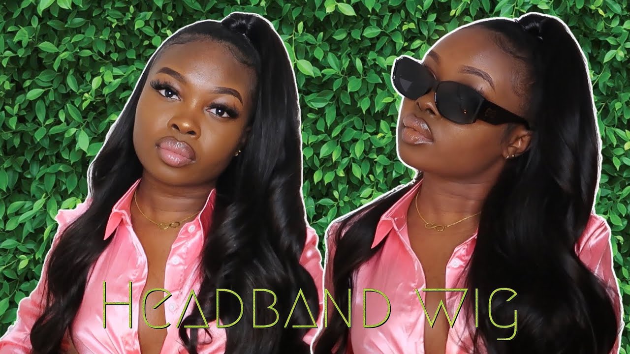 HALF UP HALF DOWN HAIRSTYLE USING A HEADBAND WIG !! FT UNICE