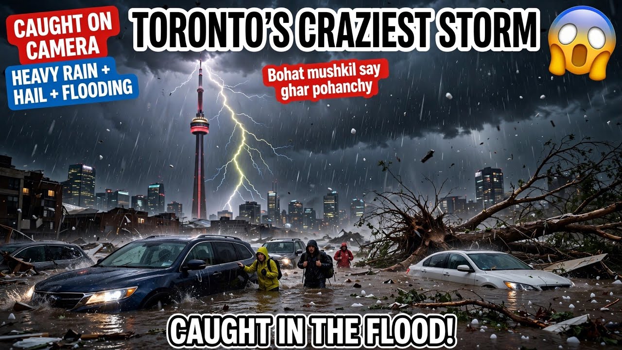 Toronto's Craziest Thunderstorm ⛈️| How we survived A massive ThunderStorm | Flood in Toronto 🇨🇦