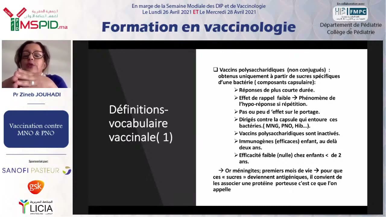 Formation en Vaccinologie - JOUHADI Zineb - Vaccination contre MNO & PNO