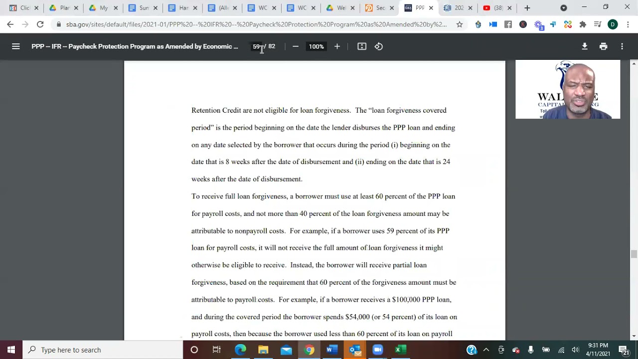 Rules for PPP Loan Forgiveness for Schedule C, Self Employed, Independent Contractors and Sole Props