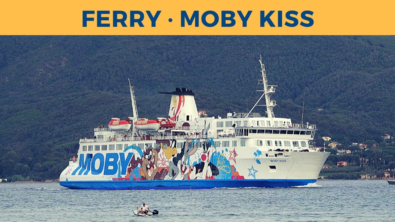 Arrival of ferry MOBY KISS, Portoferraio (Moby Lines)