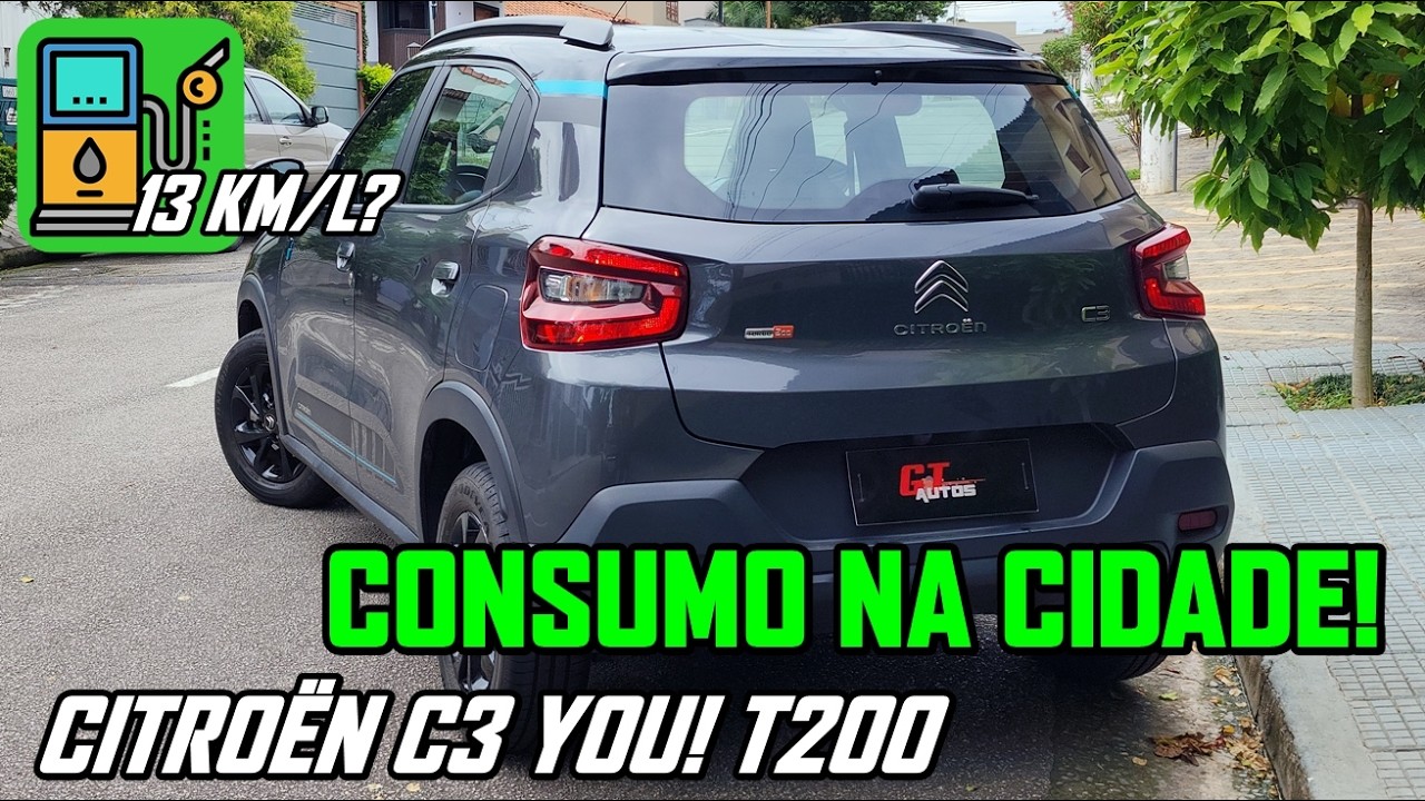 Citroën C3 You! 1.0 Turbo: é econômico ou beberrão? Teste de consumo real na cidade!
