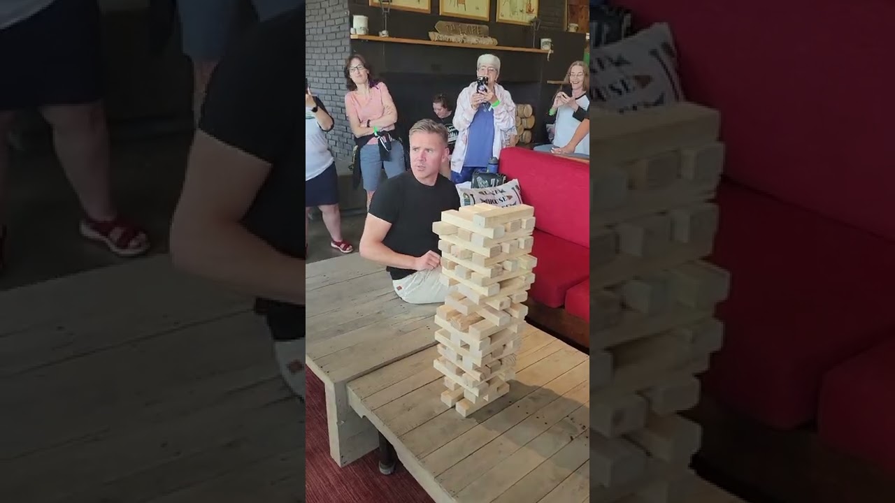 Epic Byrne and Kelly Jenga match. Lake Placid Retreat 2022