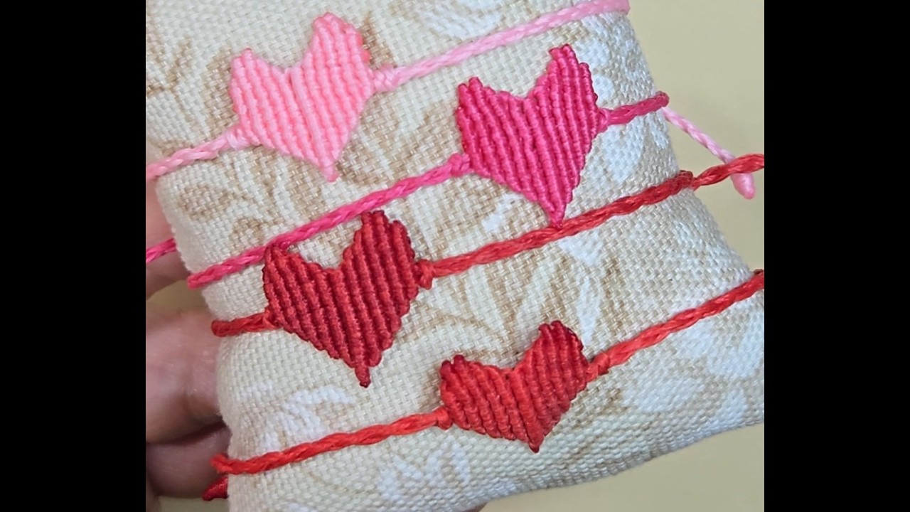 Valentine Heart Macrame Bracelet | Handmade Gift Idea