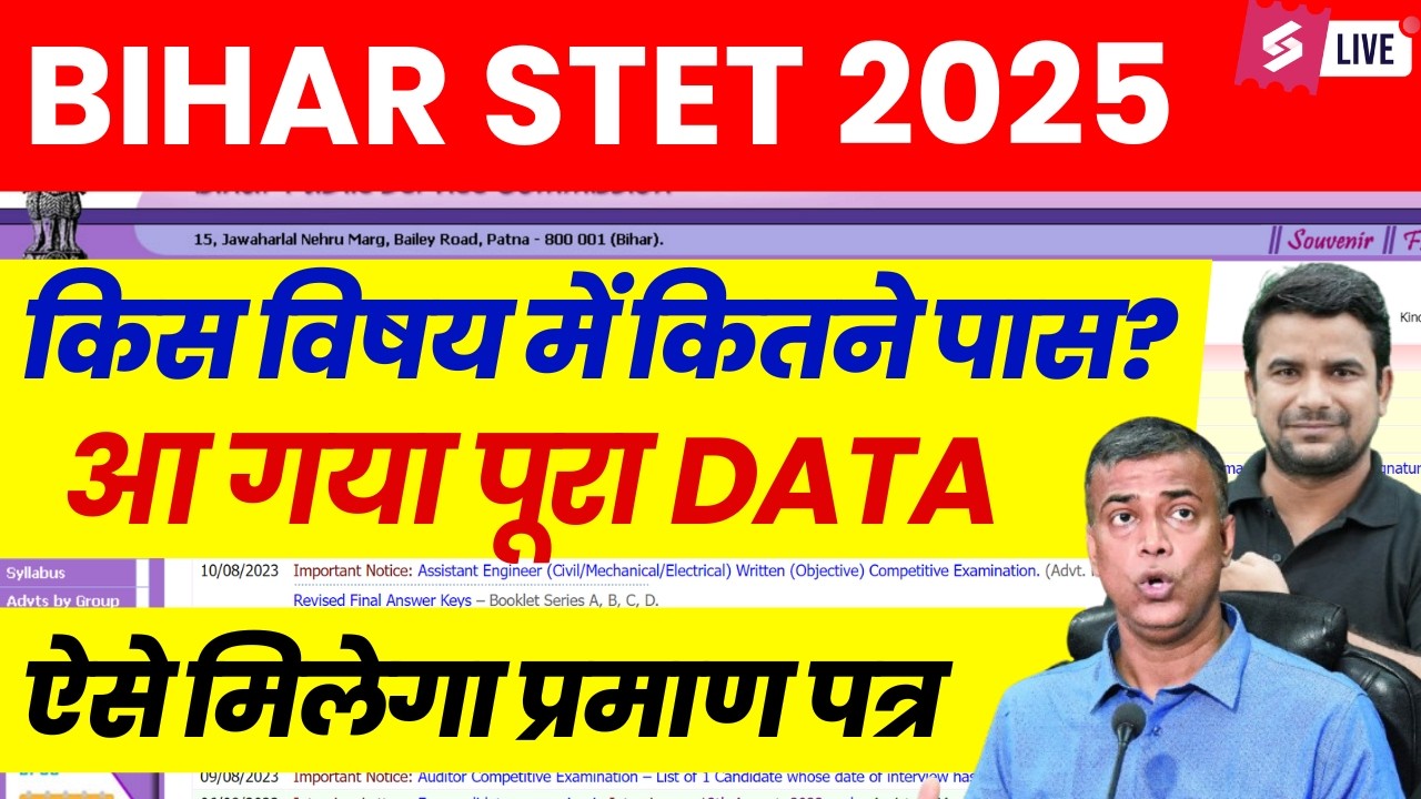 Bihar STET 2025 Latest News | Bihar STET Certificate Kaise Milega | STET Certificate Update | DH Sir