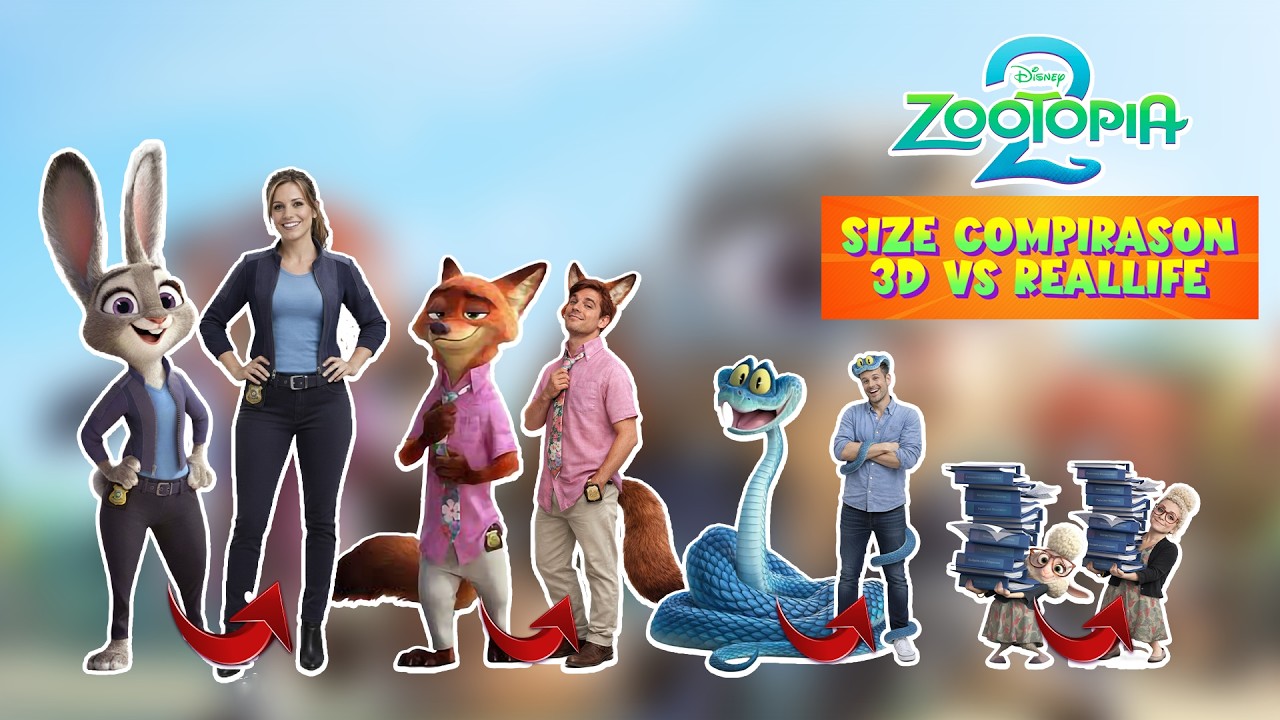Zootopia Character Size Comparison in Real Life | 3D Vs LiveAction