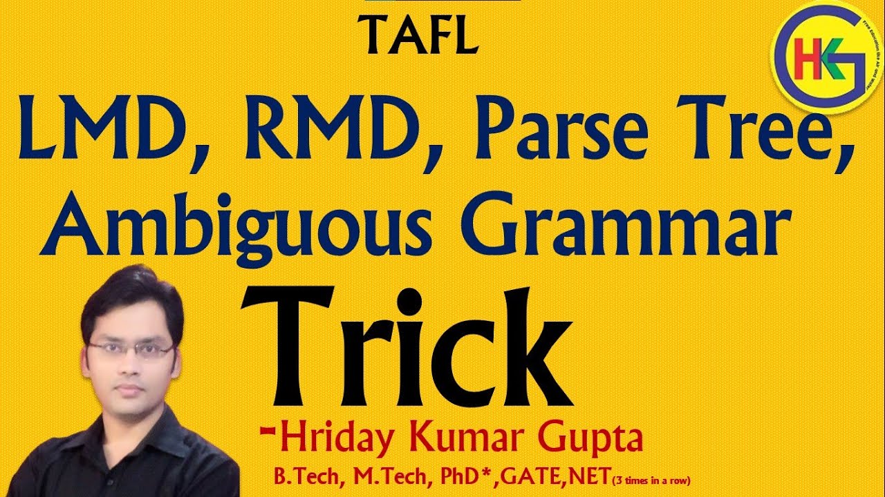 Trick | Left Most Derivation | Right Most Derivation | Parse Tree | Ambiguous Grammar| Example.