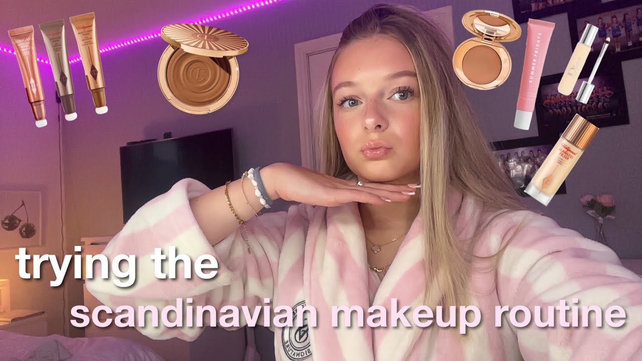 TRYING THE SCANDINAVIAN MAKEUP ROUTINE!! 🎀🧸⭐️