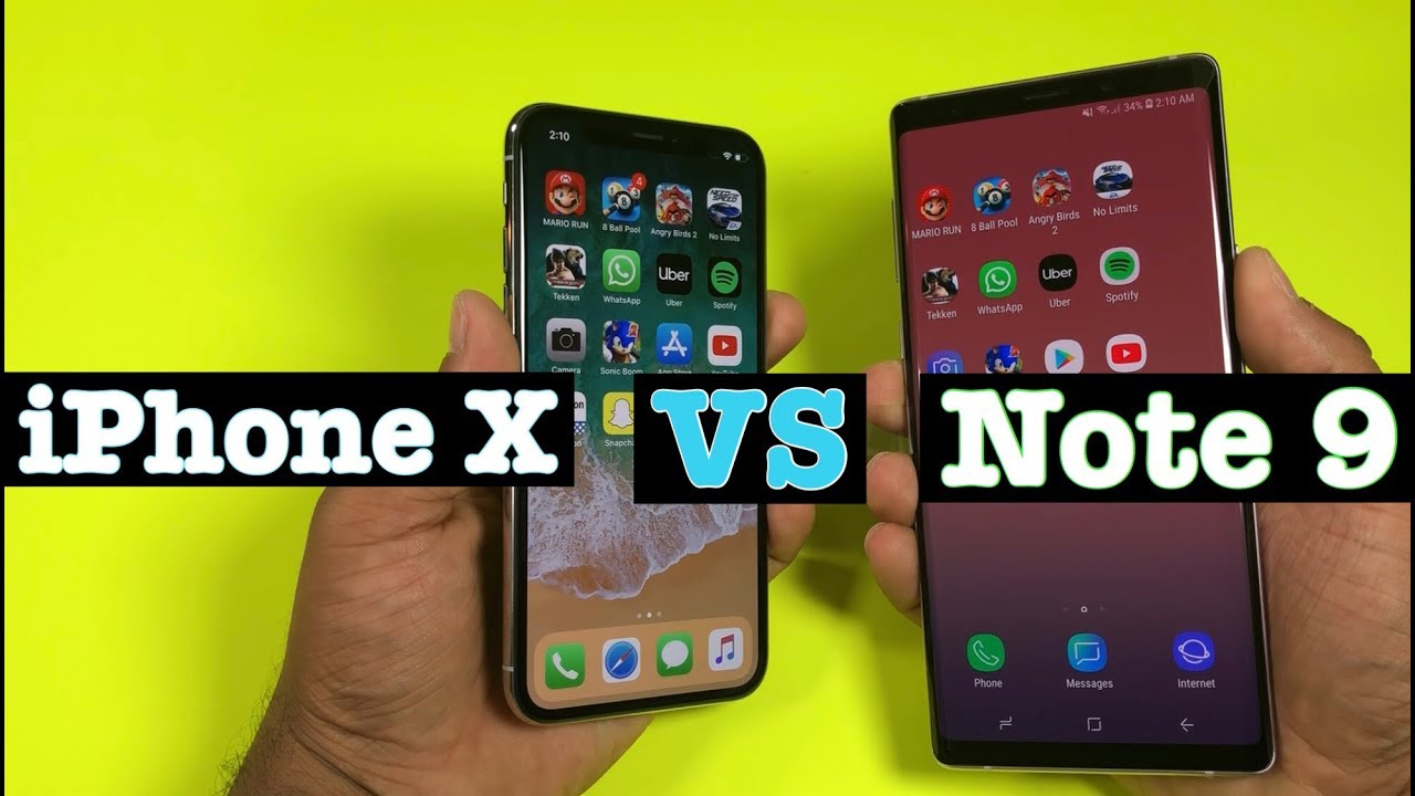 Note 9 VS iPhone X | Speed & Size Comparison