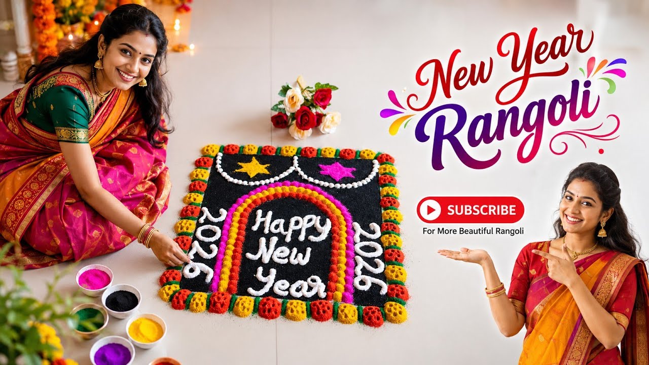 Start 2026 with HOPE! 🙏 Beautiful & Meaningful New Year Rangoli Design