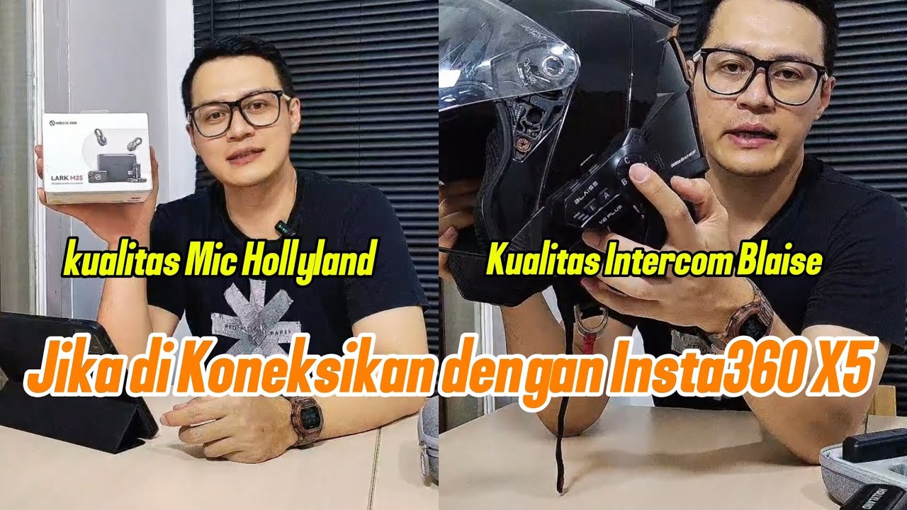MIC dan INTERCOM PAIRING KAMERA INSTA360 X5 | Langsung Coba Berkendara #hollyland #blaisev6plus