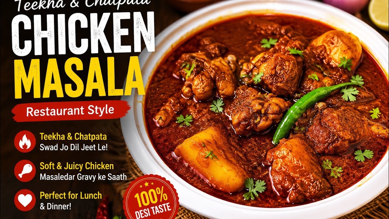 Teekha Aur Chatpata Chicken Masala | Step by Step Spicy Chicken Gravy Recipe 🔥🍗😋