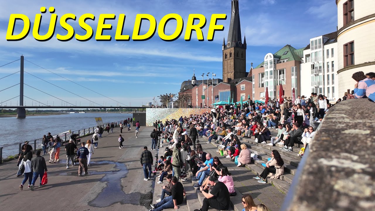 Düsseldorf walking 4K | Ein früher Samstag Abend im Frühling 2025