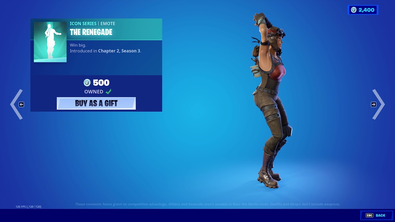 Renegade Raider doing The Renegade emote