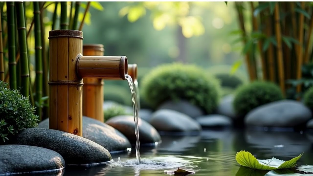 Relaxing Bamboo Water Fountain Sounds 🌿 Deep Sleep, Stress Relief & Inner Peace