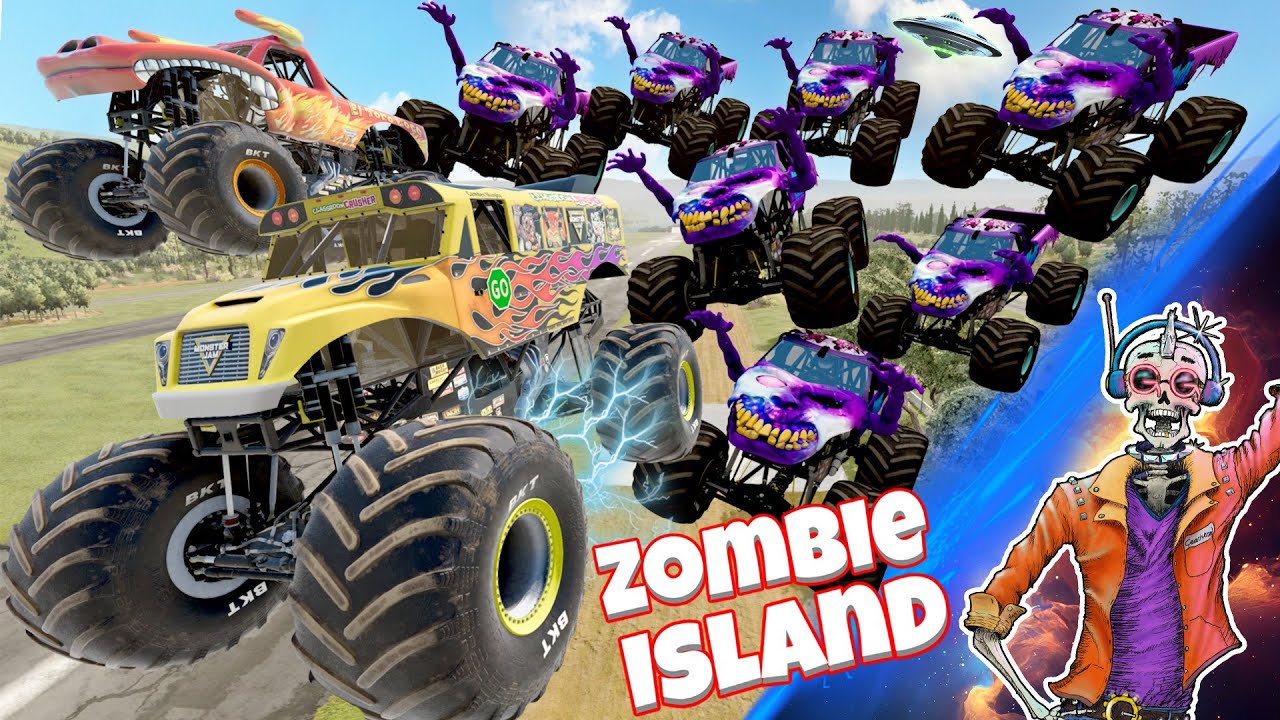 Monster Jam Zombie Island Compilation #37 | Racing, Freestyle, and High Speed Jumps