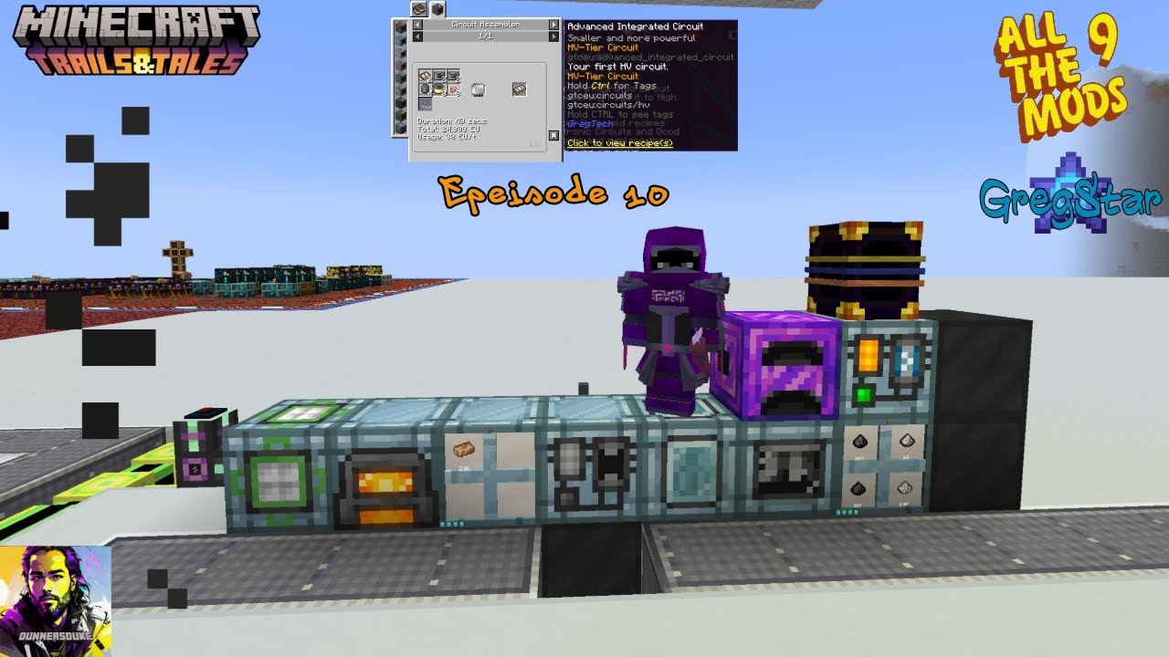 All the Mods 9 GregTech, Journey to the Greg Star. MV to HV Advanced Integrated Circuit. Ep 10.