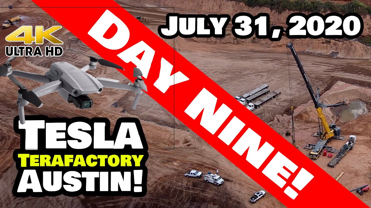 Tesla Gigafactory Austin 4K 7/31/20 - Tesla Terafactory Austin Texas - Day 9  Gigafactory Progress