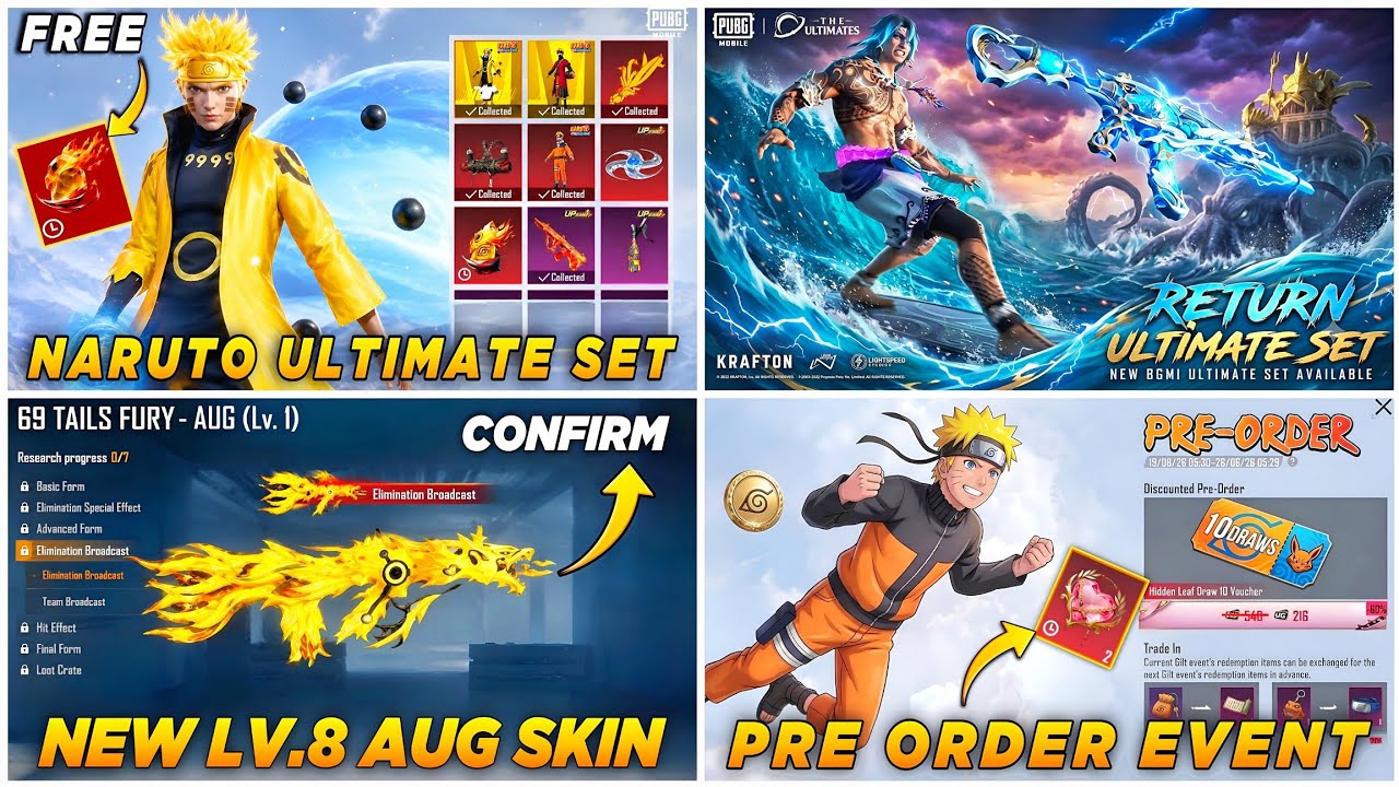 🔴 NEXT ULTIMATE SET 4.5 ✅ TIDAL EMBRACE M416 RETURN 💦 NEW LV.8 AUG SKIN 🔥 PRE ORDER EVENT CONFIRM❓