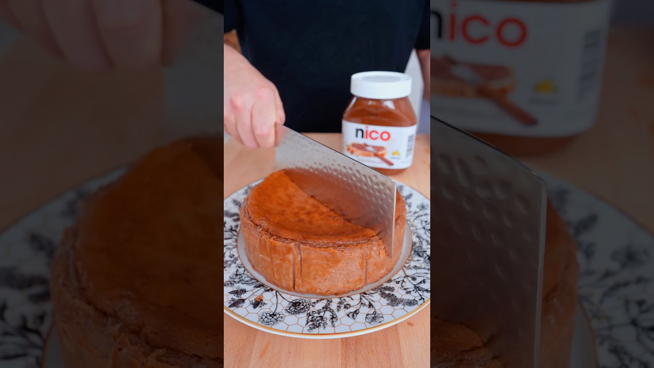 4 INGREDIENT NUTELLA CHEESECAKE #shorts