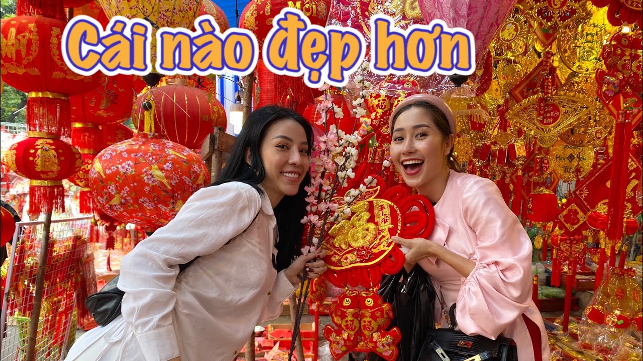 Tường Vi, Ngô Phương Anh dạo phố tậu đồ trang trí Tết