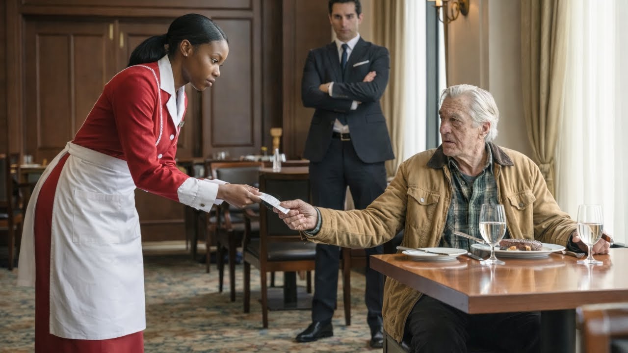 Undercover Billionaire Orders Steak — Black Waitress Gives Him a Note That Changes His Decision