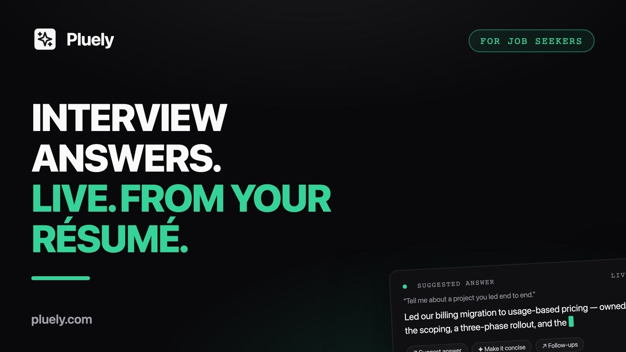 Pluely for Interviews: Undetectable AI Suggests Answers From Your R&eacute;sum&eacute; in Real Time (Demo)