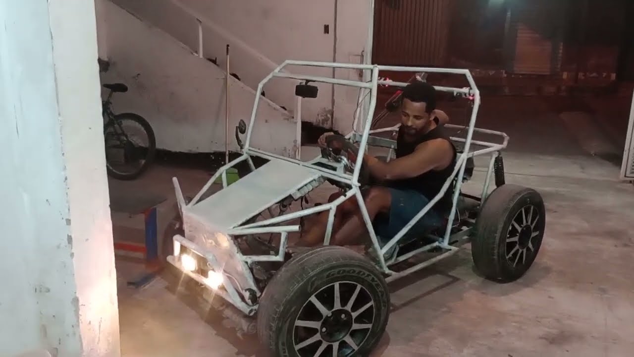 testando ré com alavanca dupla da mercedes no Buggy.@kart cross
