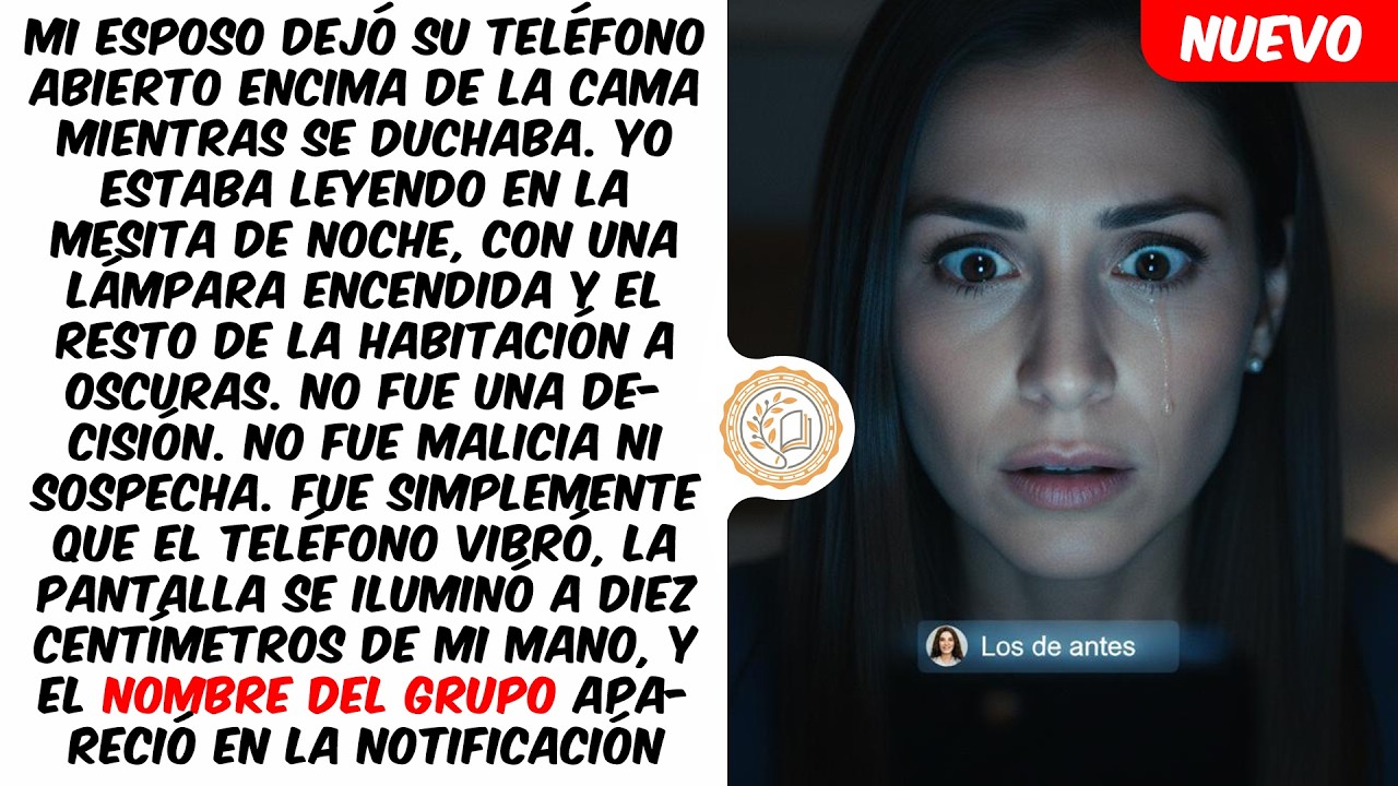 Mi esposo dejó su teléfono abierto encima de la cama mientras se duchaba. Yo estaba leyendo en la...